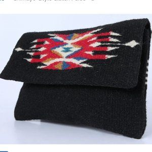 Black and White Geometric Clutch with Southwestern Flair